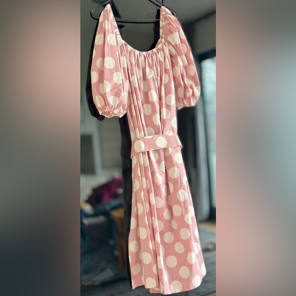LPA dress. Size XXS (sized down). Polka Dot. Side slit. Pockets. Almost NEW! - Picture 3 of 4